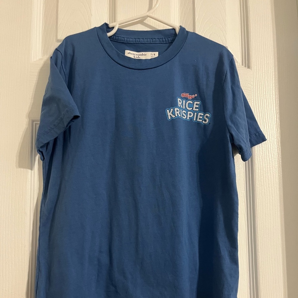 Abercrombie Kids Blue Short Sleeve Tee Classic Crew Neck- size 7/8